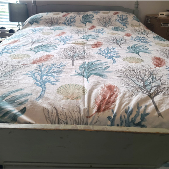 Pottery Barn Del Mar Cotton Coastal Percale Duvet Cover Full/Queen - Picture 6 of 10